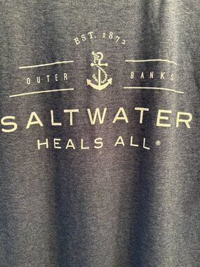 Teemax Saltwater Heals All Outer Banks Graphic Tee Blue Size L